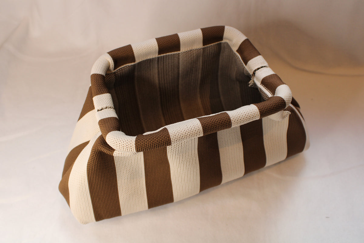 Makeup Handtas Striped Darkbrown/Beige