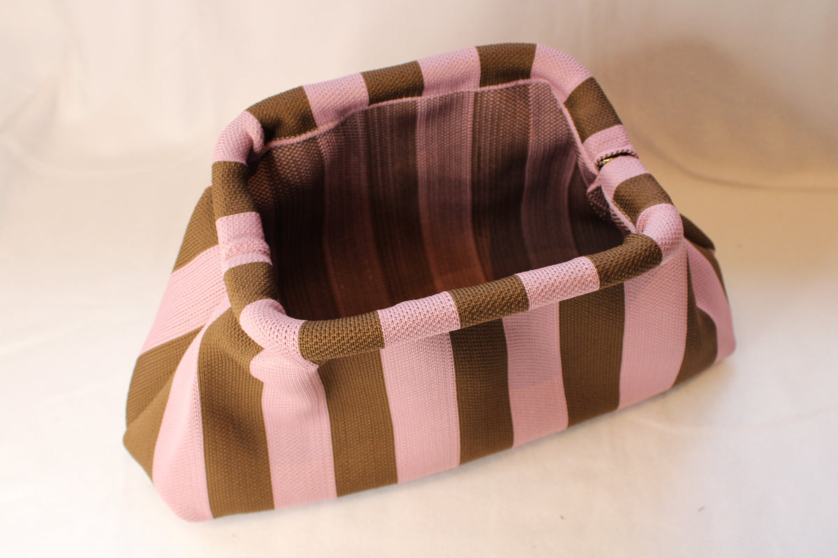 Makeup Handtas Striped Brown/Pink