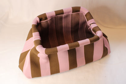 Makeup Handtas Striped Brown/Pink