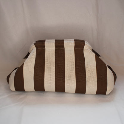 Makeup Handtas Striped Darkbrown/Beige
